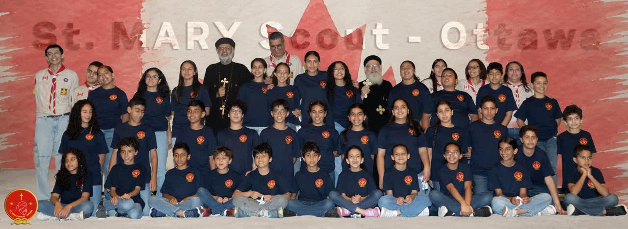 St. Mary Scout - Ottawa group photo with scouts, leaders and clergy