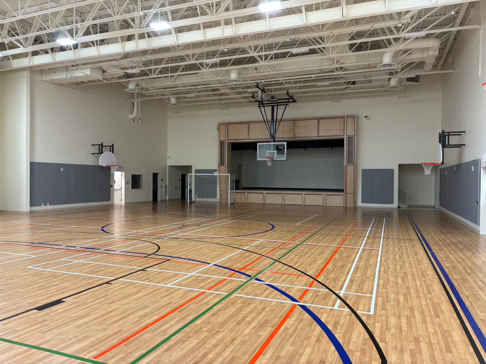 Gymnasium with stage